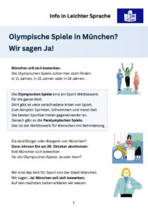 Informationsblatt zu OlypiJa in leichter Sprache